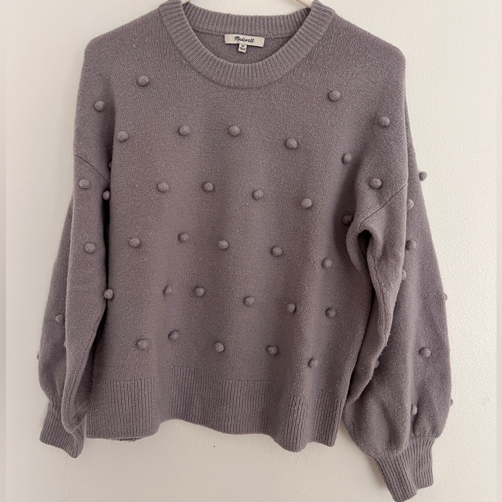 Grayish purple Pom-Pom Sweater